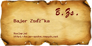 Bajer Zsóka névjegykártya